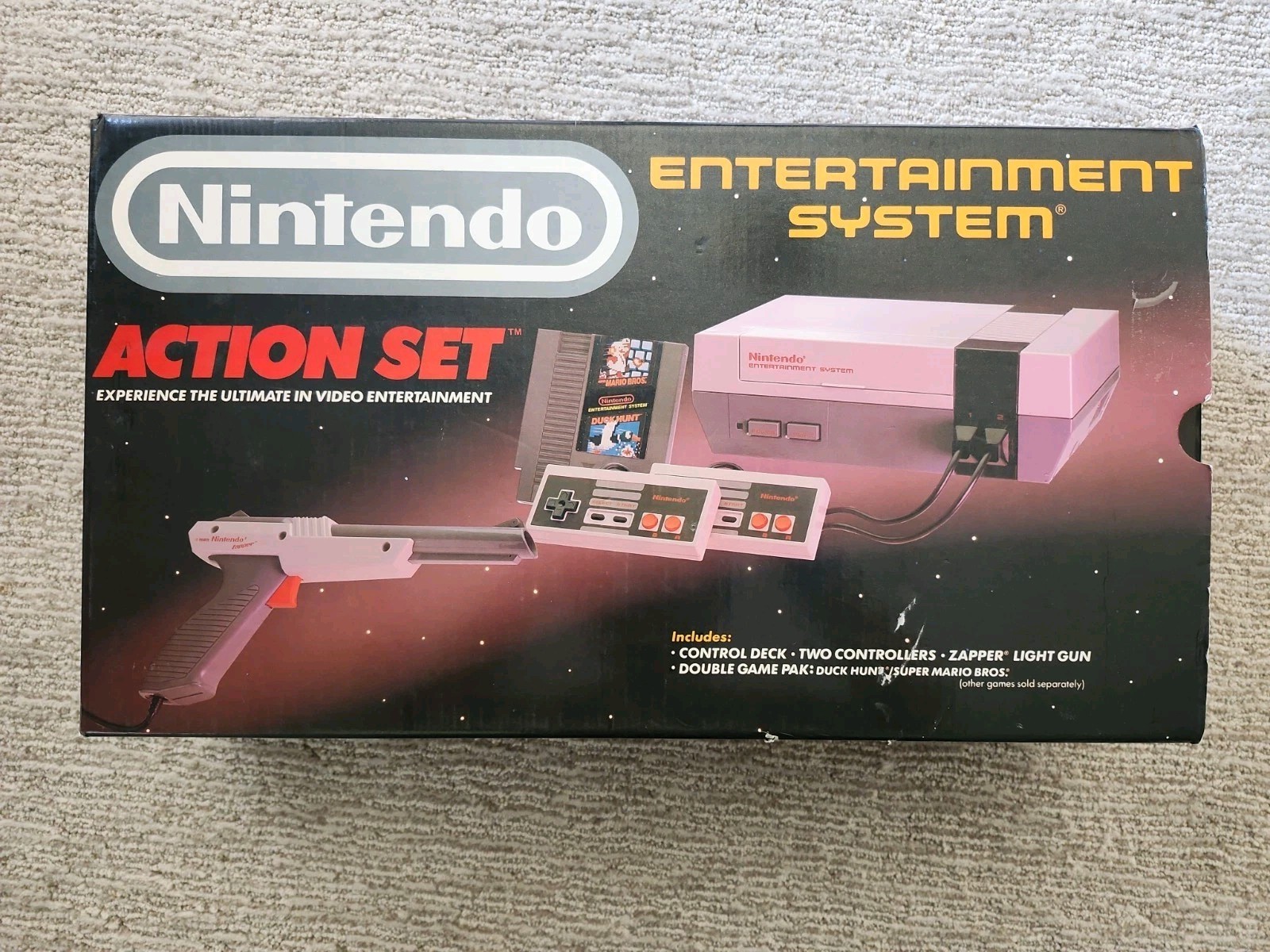 Nintendo NES Action Set Complete in Box CIB System W/ Baggies & RARE Converters!