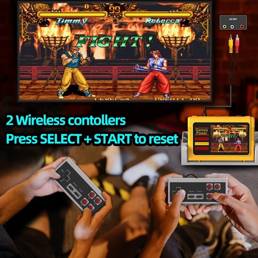 Retro Game Console 1000 Games 2.8 inch HD Screen Two Wireless Controllers SEALED