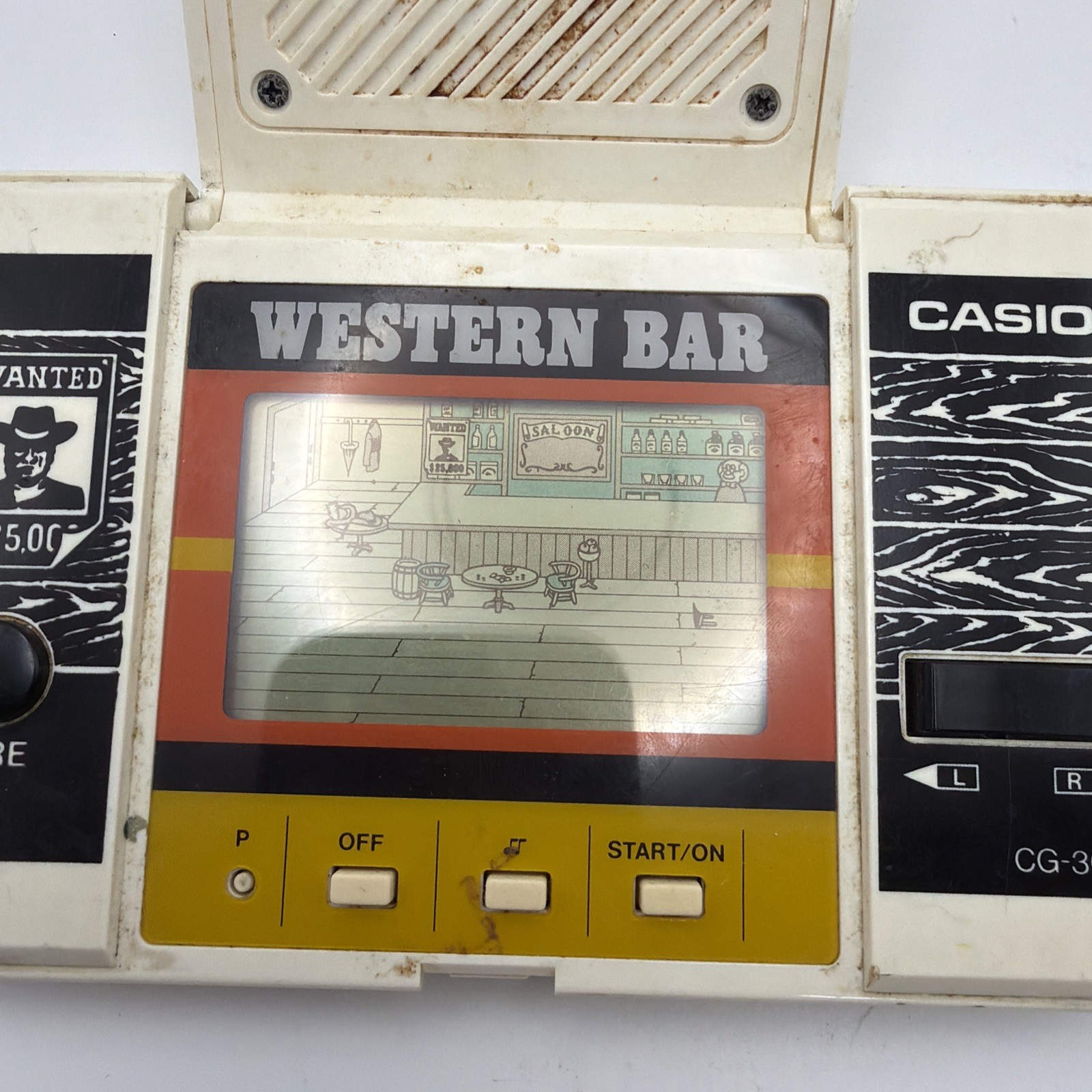 WESTERN BAR CASIO GAME WORKING CG-300 Japan 1984 – Missing Battery Cover – Read