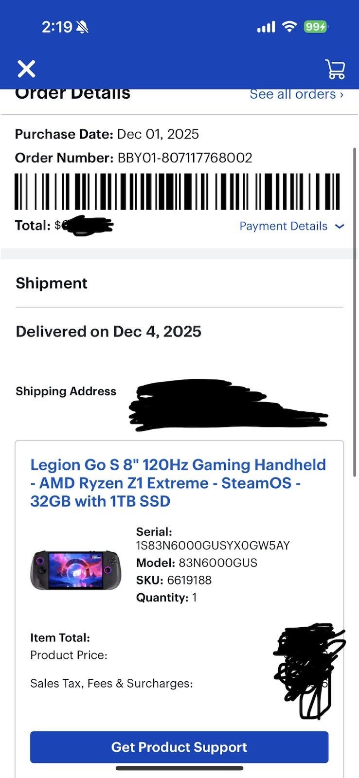 Legion Go S 8″ 120Hz Gaming Handheld – AMD Ryzen Z1 Extreme – SteamOS – 32GB/1TB