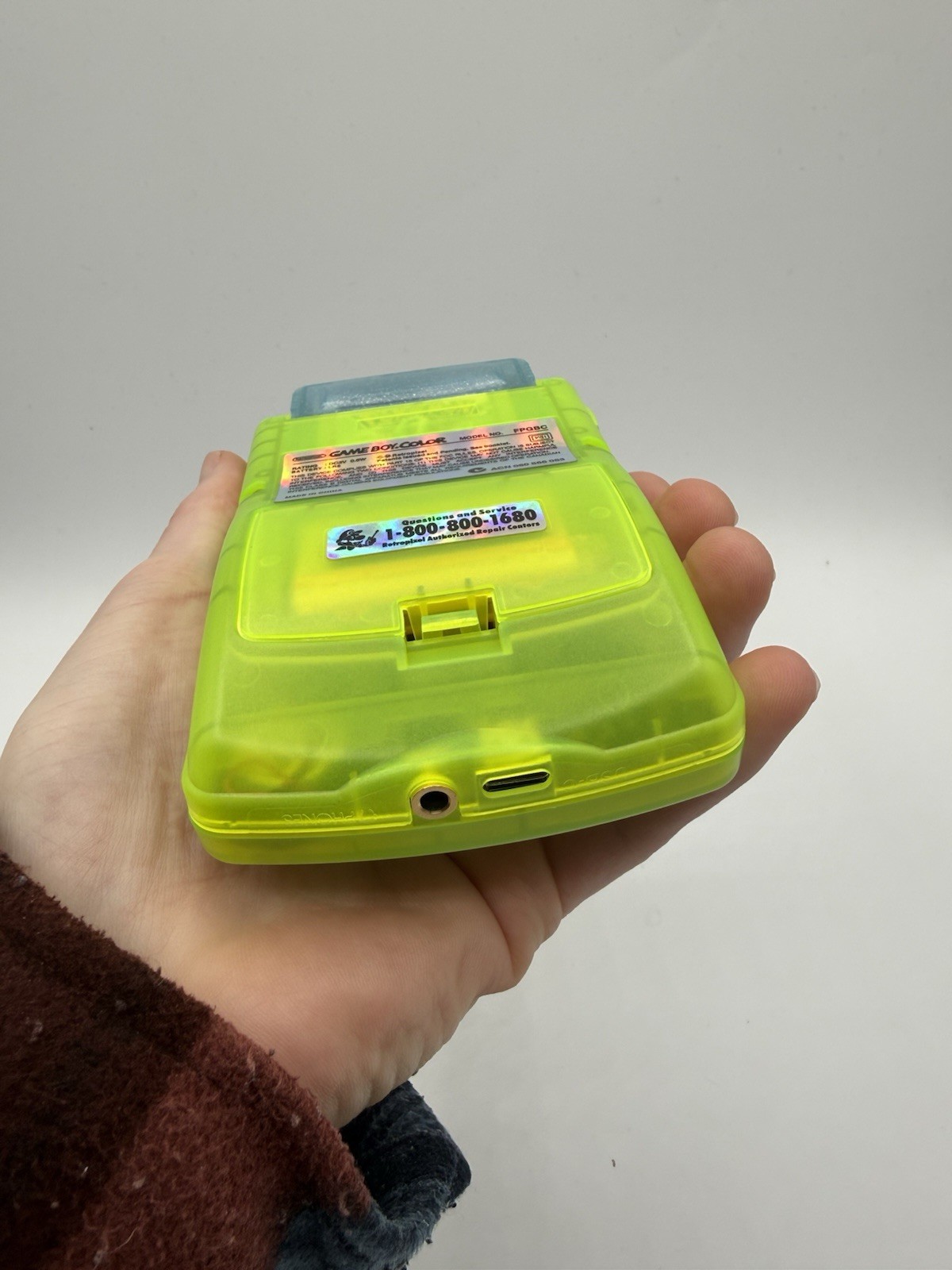 DEFECTIVE Extreme Green Nintendo Gameboy Color IPS USB C Rechargeable Mo G3D