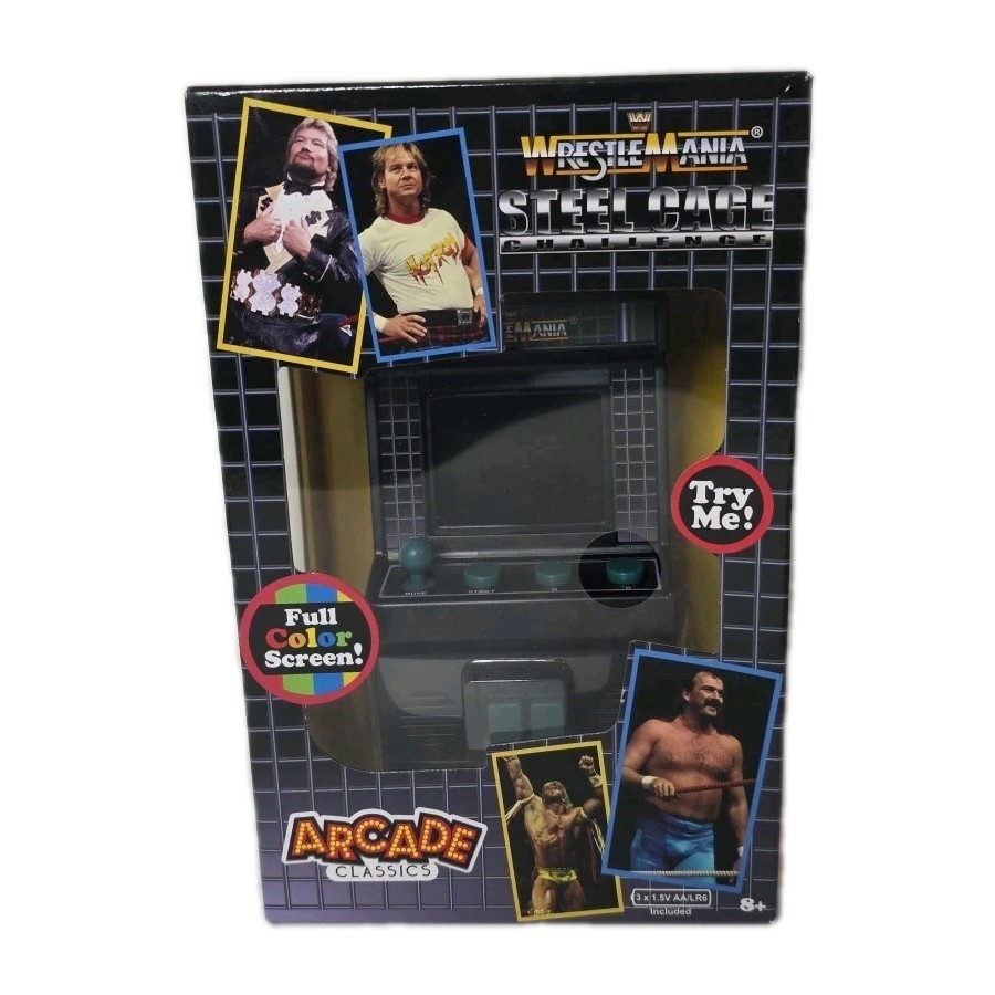 WWE WWF Wrestlemania Steel Cage Challenge Mini Arcade Classics Portable New