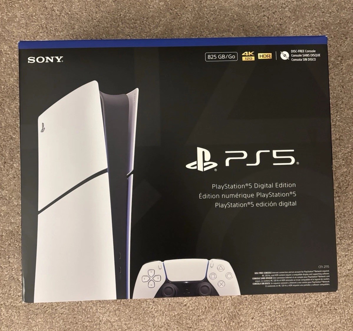 Sony PlayStation 5 Digital Edition 825GB 4K Wi-Fi 3D Audio Blu-Ray CFI-2115