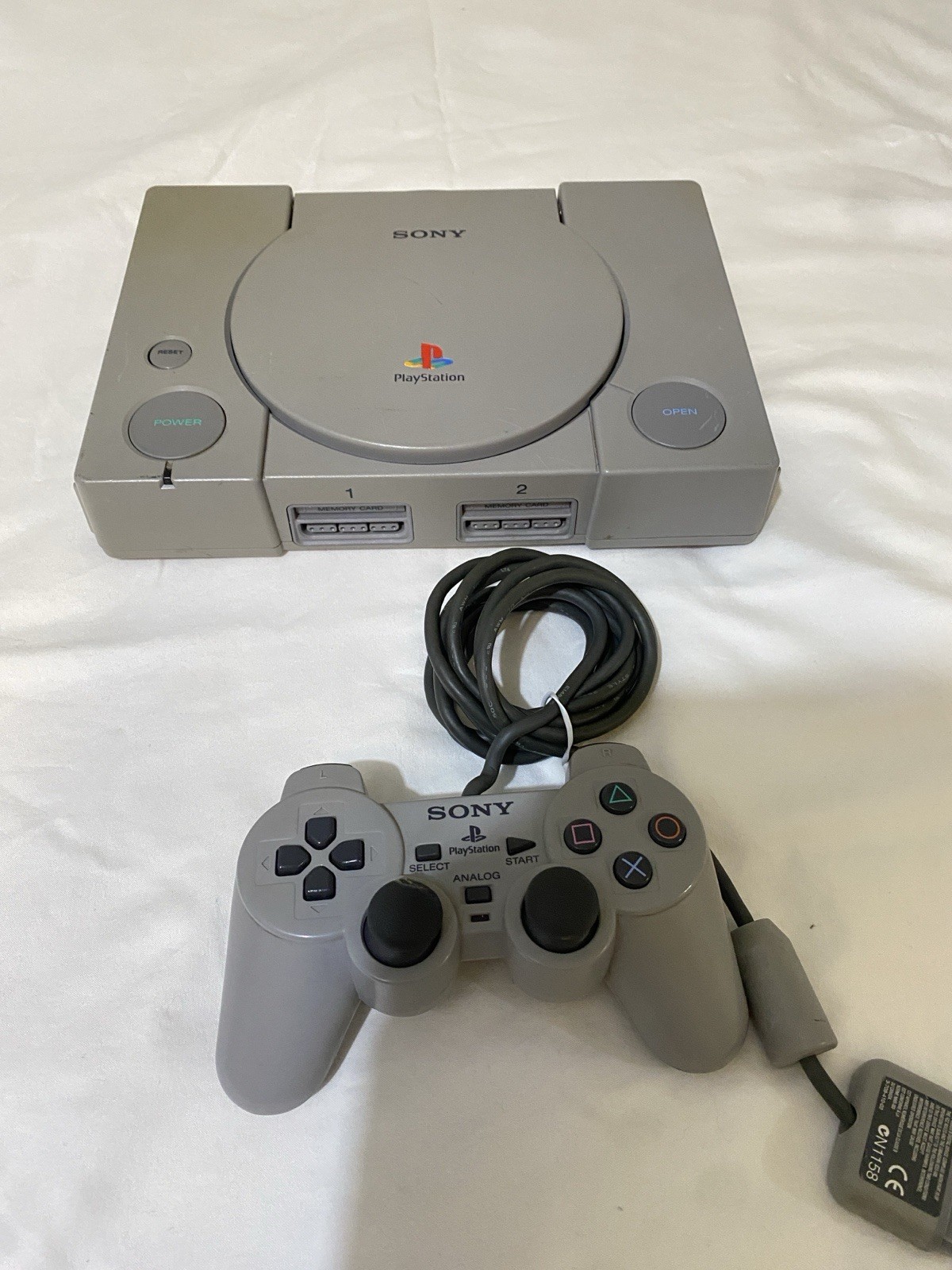 Sony PlayStation 1 PS1 Original Console DualShock Controller Bundle AV Powercord