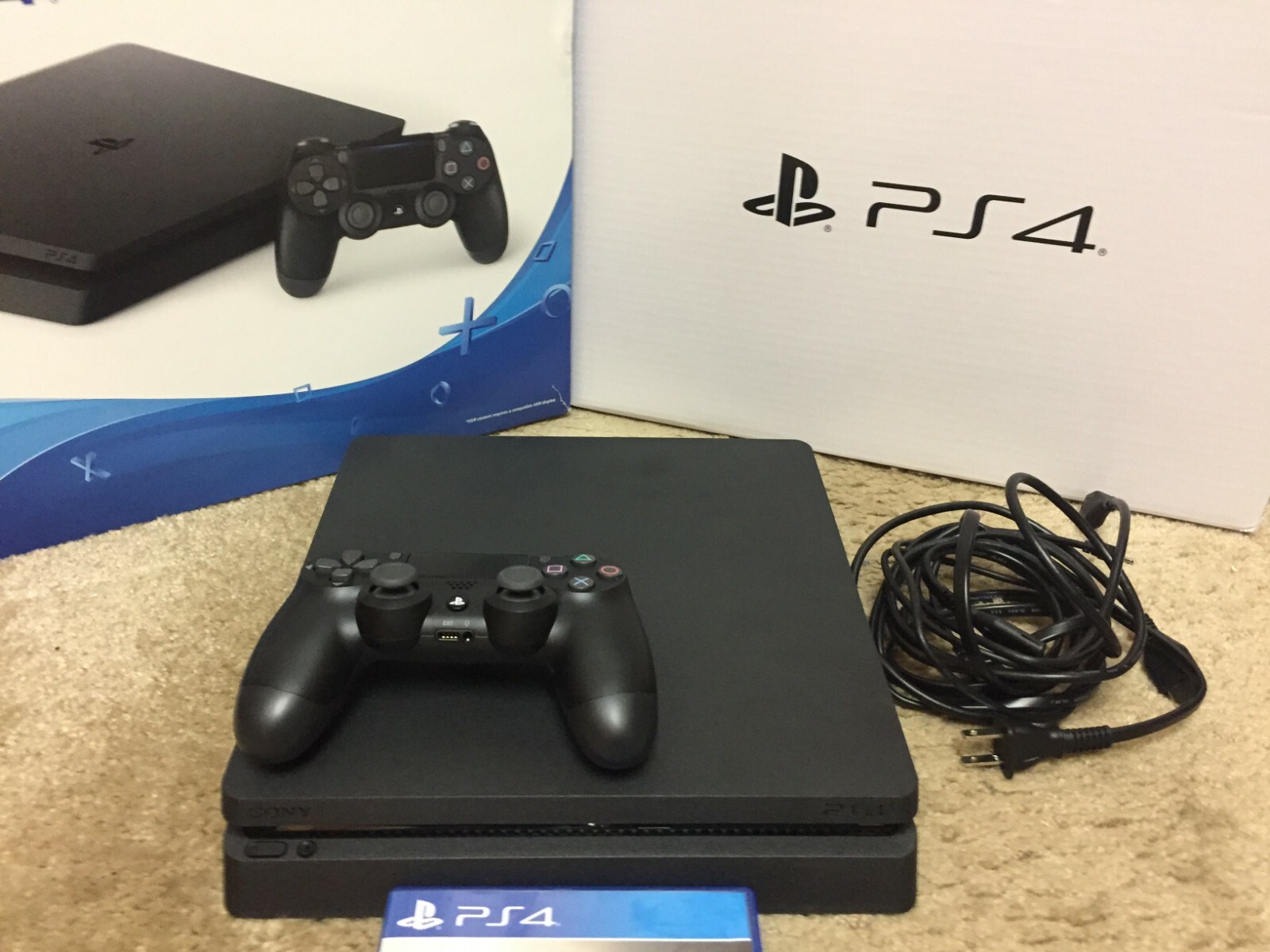 Sony PlayStation 4 (PS4) 1TB Slim Console w/ Controller, Box, COD, DL Games MINT
