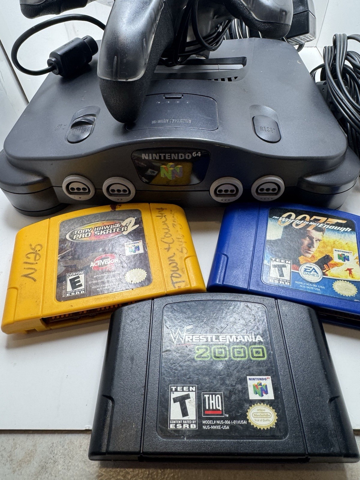 Nintendo 64 N64 Console System Bundle w/ Controller, Cables, Game – Tested Works