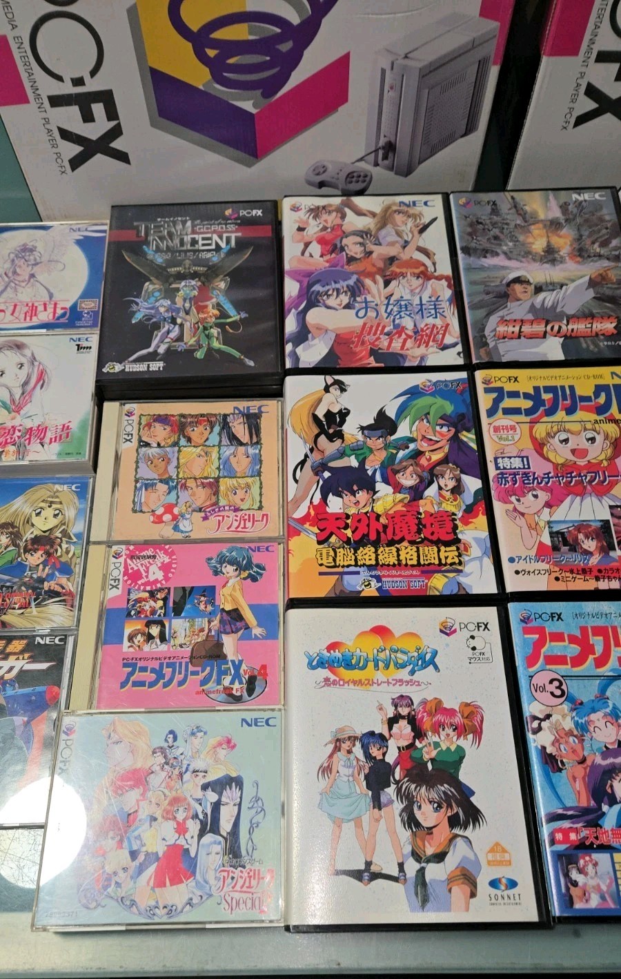 GAME COLLECTION 2 PC-FX Consoles In Box + OVER 25 GAMES Some R RARE GAMES READ!