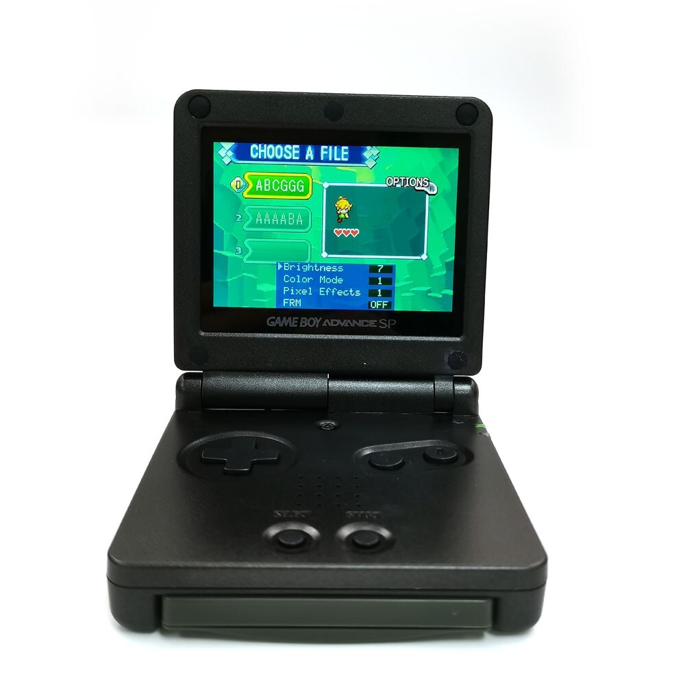 Black Game Boy Advance SP Console Built-in IPS V5 Backlight Screen 720×480