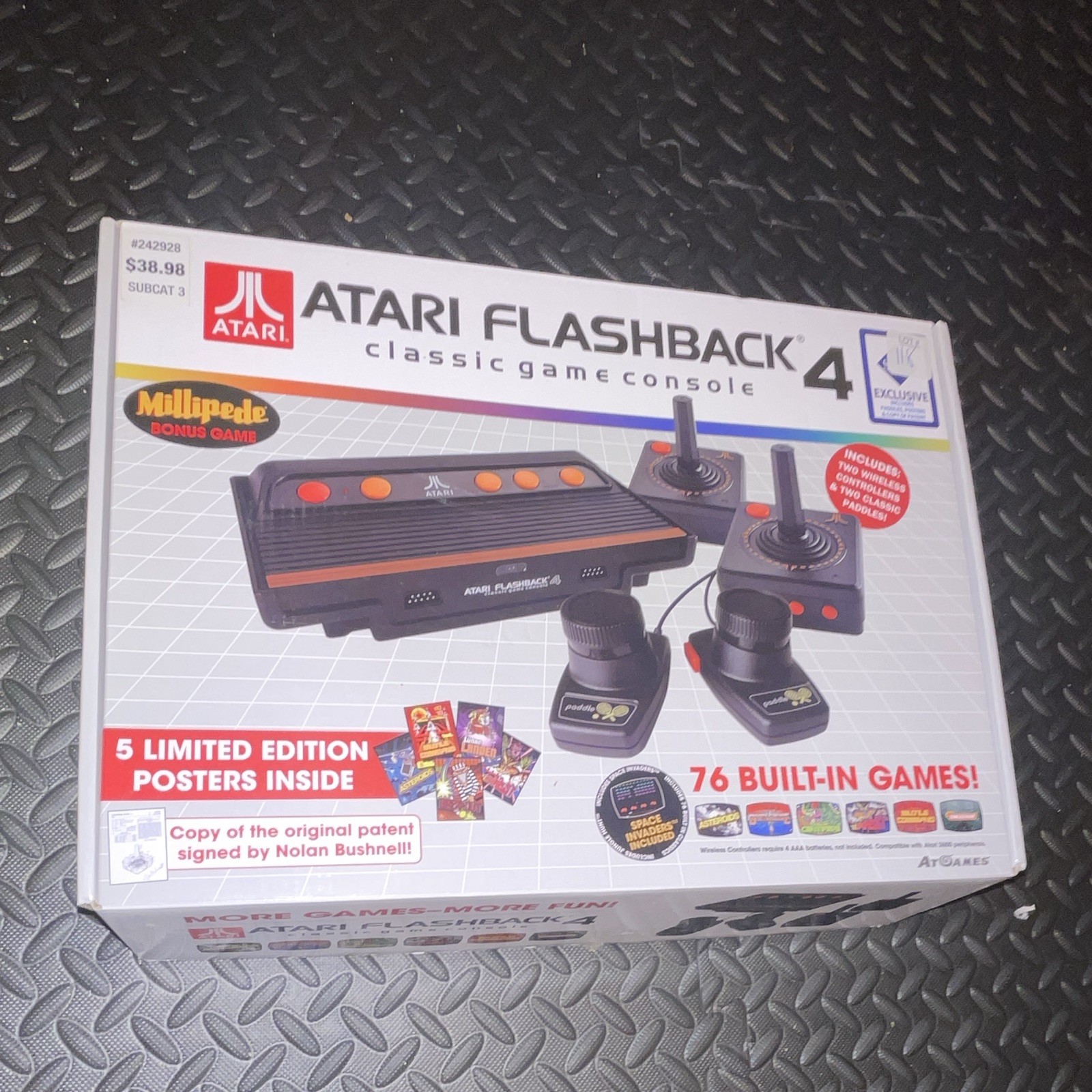 Atari Flashback 4 Home Console Black Orange 76 Built-In Games 2 Controllers