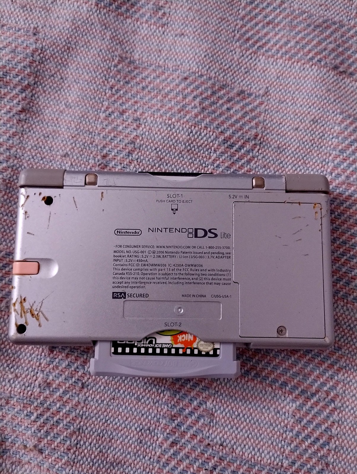 old silver nintendo ds lite console READ DESCRIPTION!!!!!!