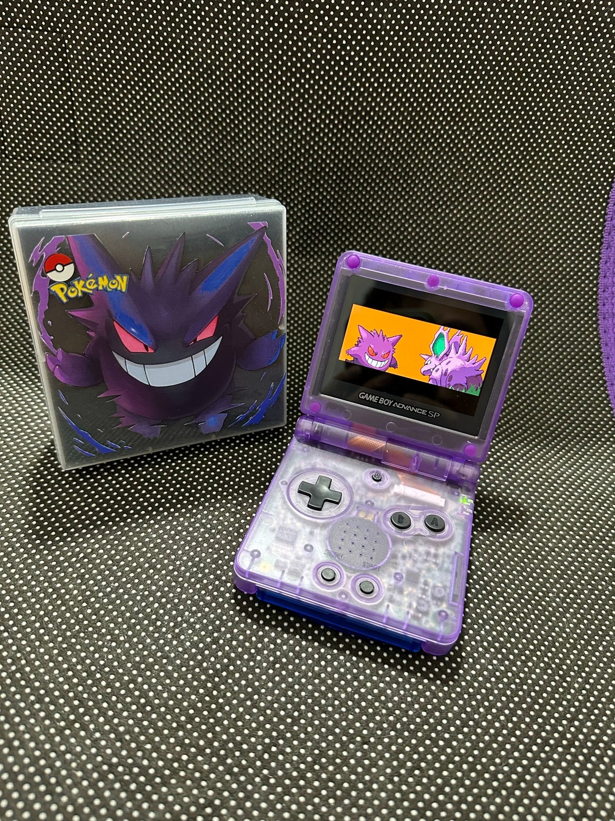 Nintendo Gameboy Advanced SP IPS Purple Genger Custom Adjust Brightness