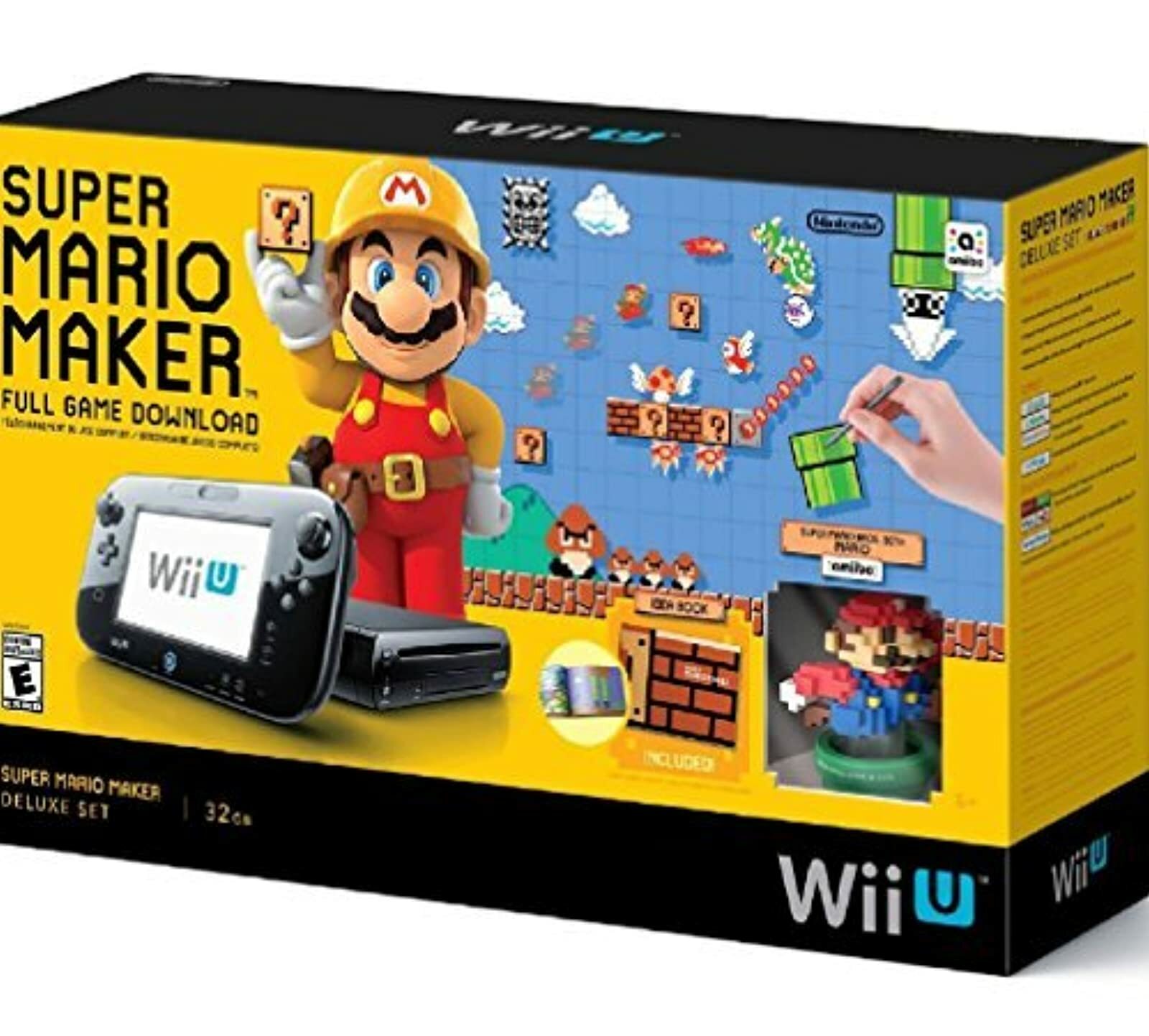 Super Mario Maker Console Deluxe Set Nintendo Wii U 32GB Very Good 1Z