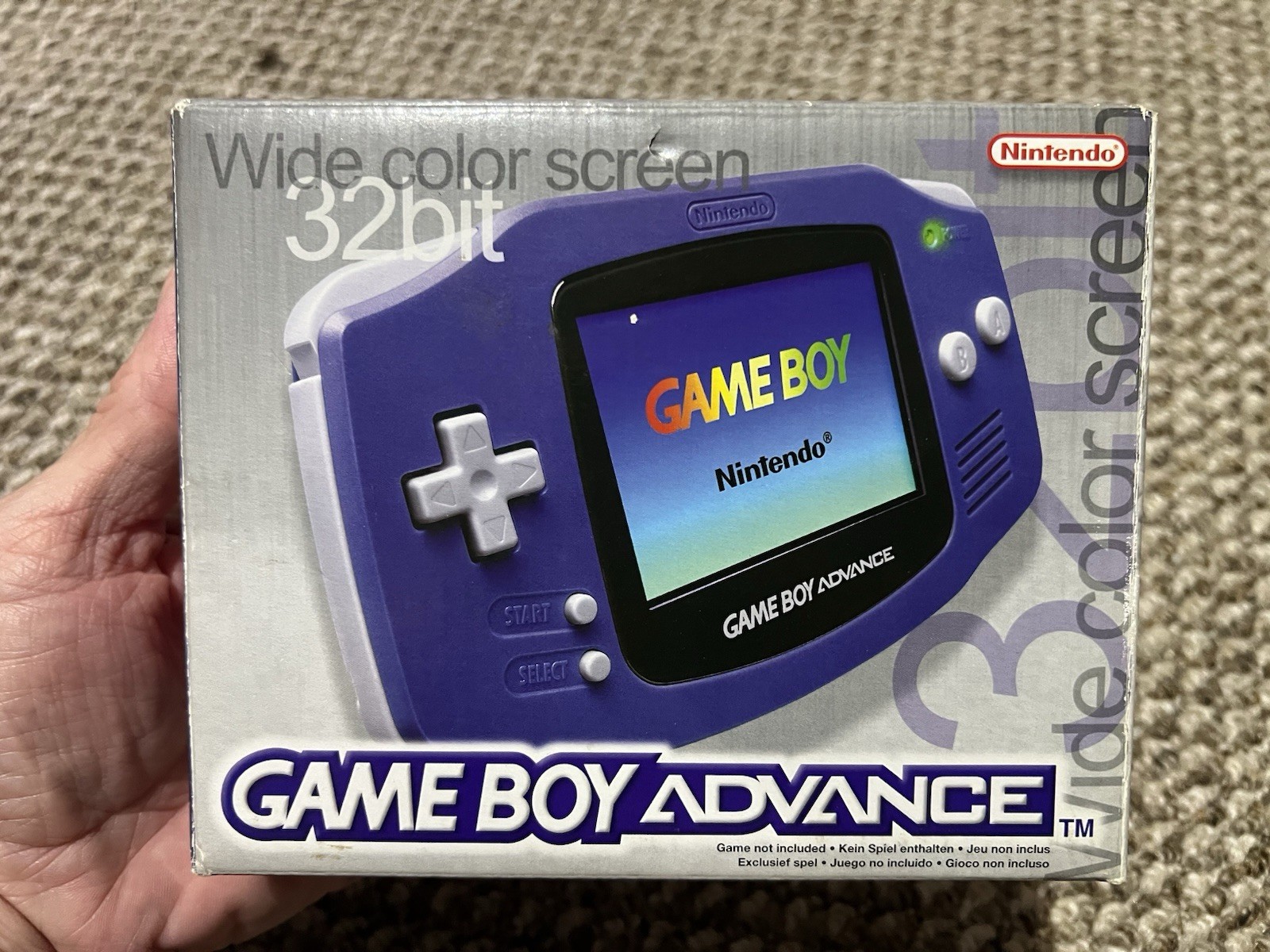 Nintendo Game Boy Advance Indigo Purple Complete in EUROPEAN Box GREAT CONDITION