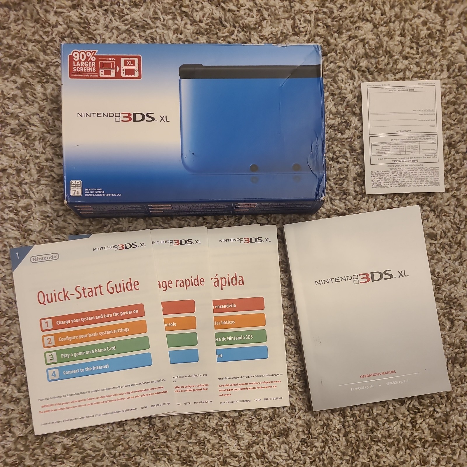 Nintendo 3DS XL Blue/Black Box + Manuals (NO CONSOLE)