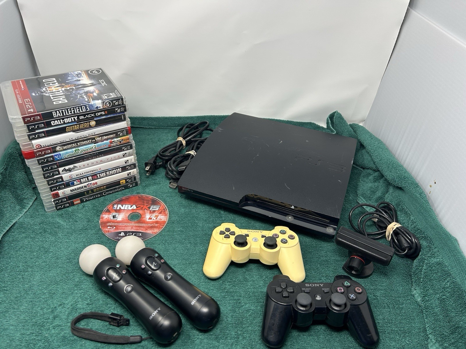 Sony PlayStation 3 PS3 Slim Console 250GB (2101B) w2Controllers&14 Games Tested!