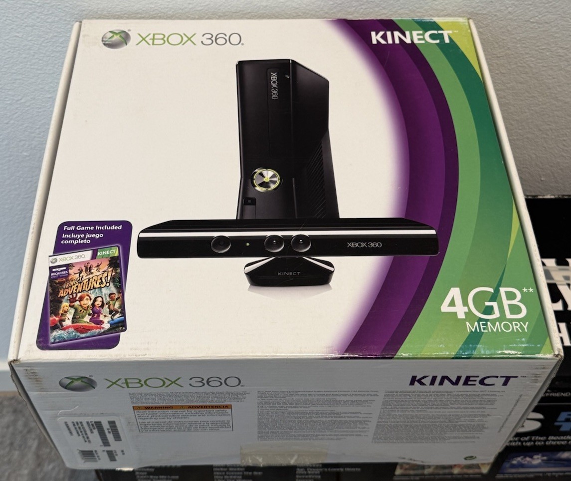 Microsoft Xbox 360 S Kinect 4GB Console Bundle – 3 Controllers + 5 Games + Accys