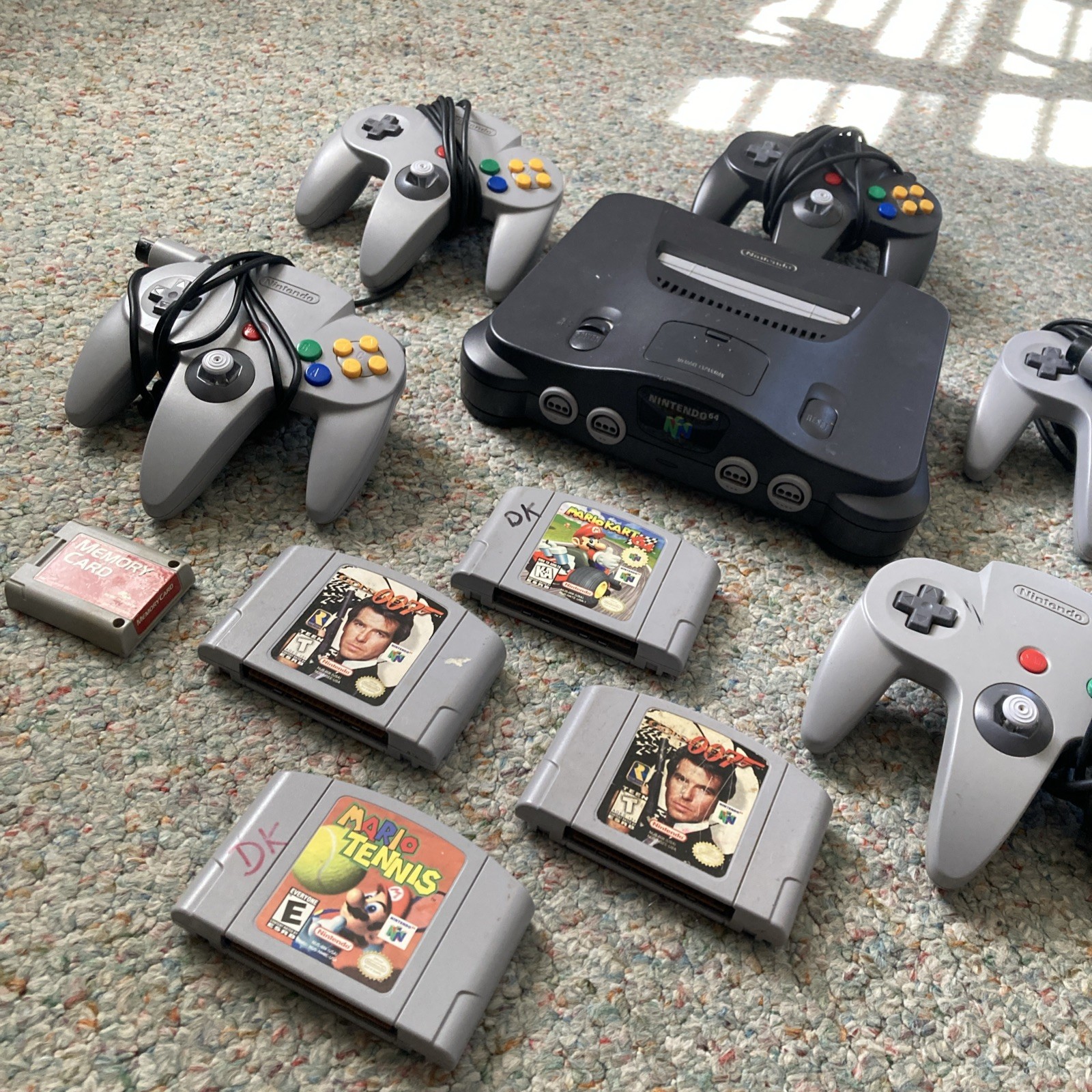N64 Console + Expansion Pack + 5 Controllers Oem Nintendo + 4 Games UNTESTED