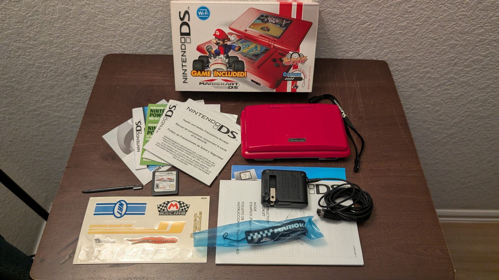 Nintendo DS Hot Rod Red Wi-Fi Handheld Console NTSC-U/C w/ Mario Kart DS