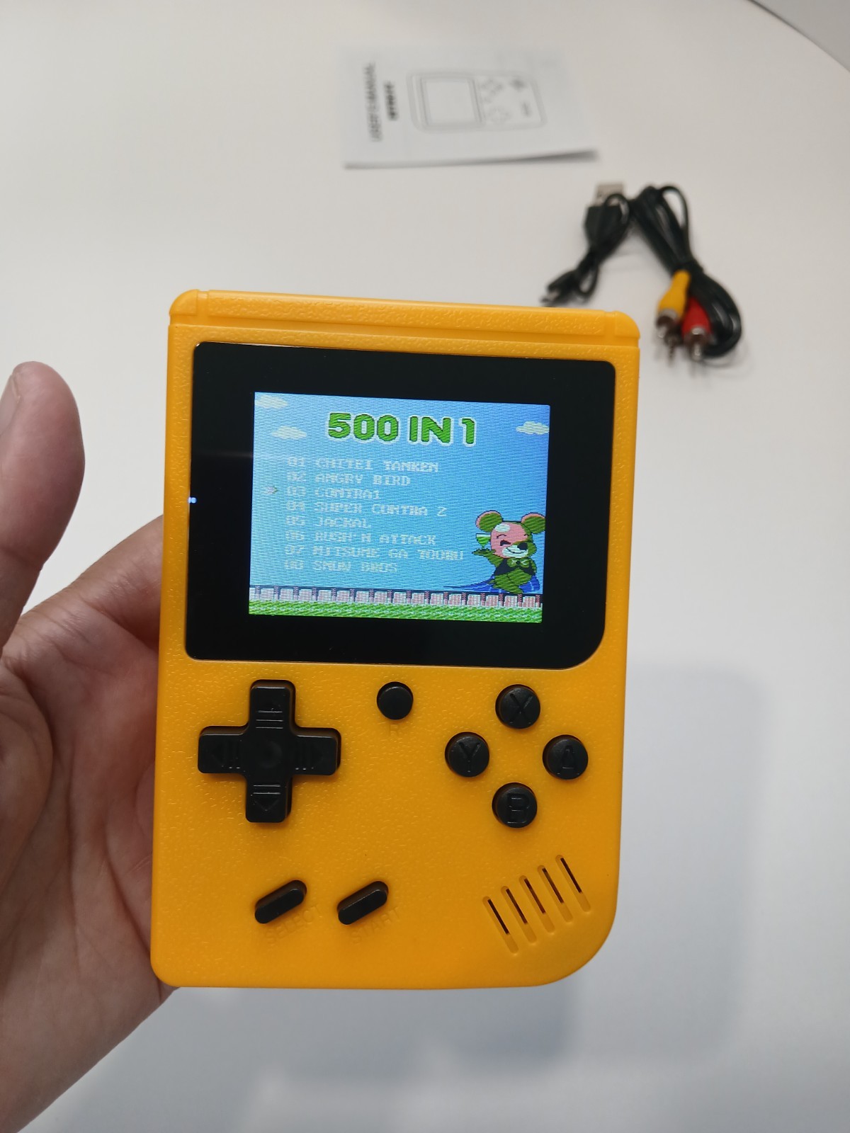 Game Box Plus Digital Game System /400 Built-In Retro Game (Color: Yellow)