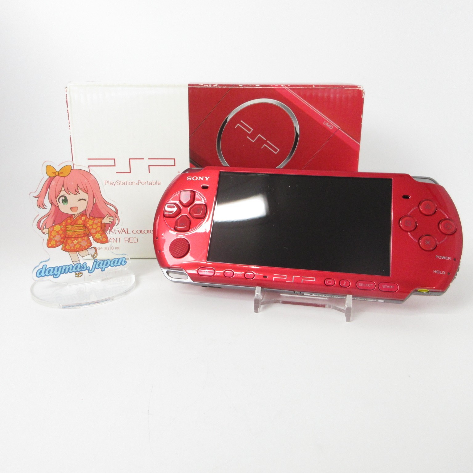 【Excellent】Sony PSP-3000 Radiant Red Console No Battery Japanese Ver. #DEN0418/0