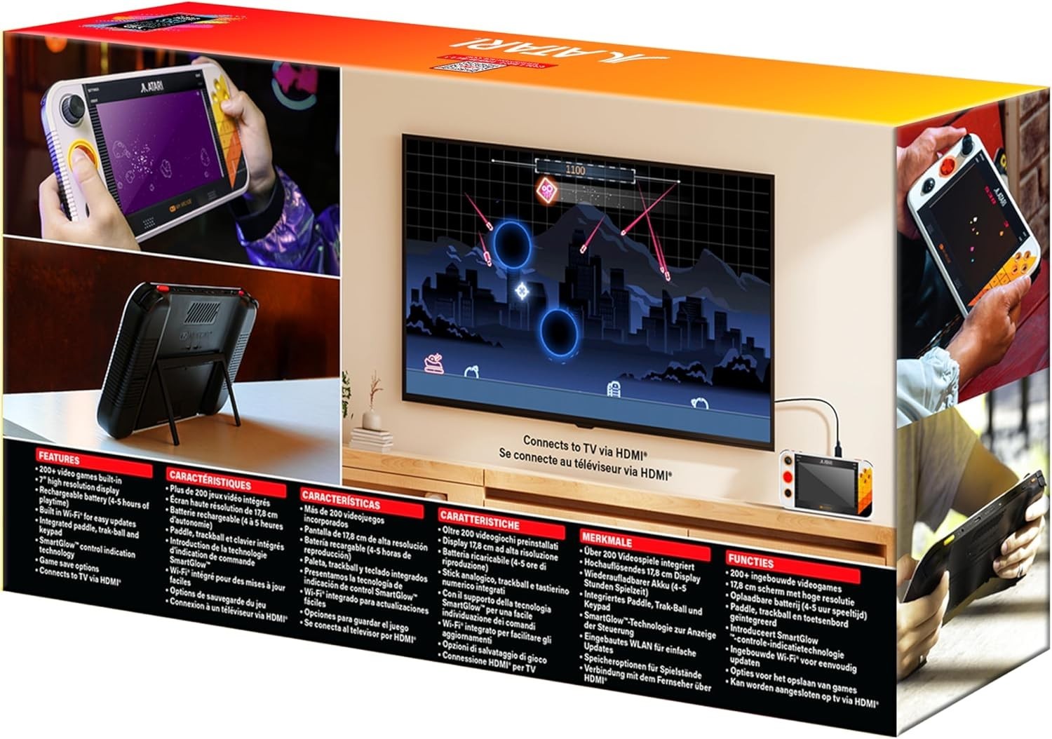Atari Gamestation Go Portable Retro Console, 200+ Games, 7″ Display, HDMI WiFi