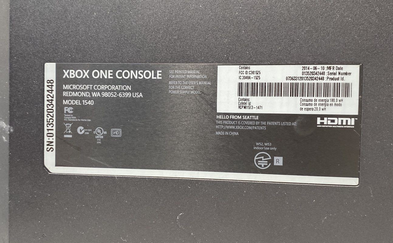 Microsoft Xbox One Console Kinect Controller Cables FOR PARTS