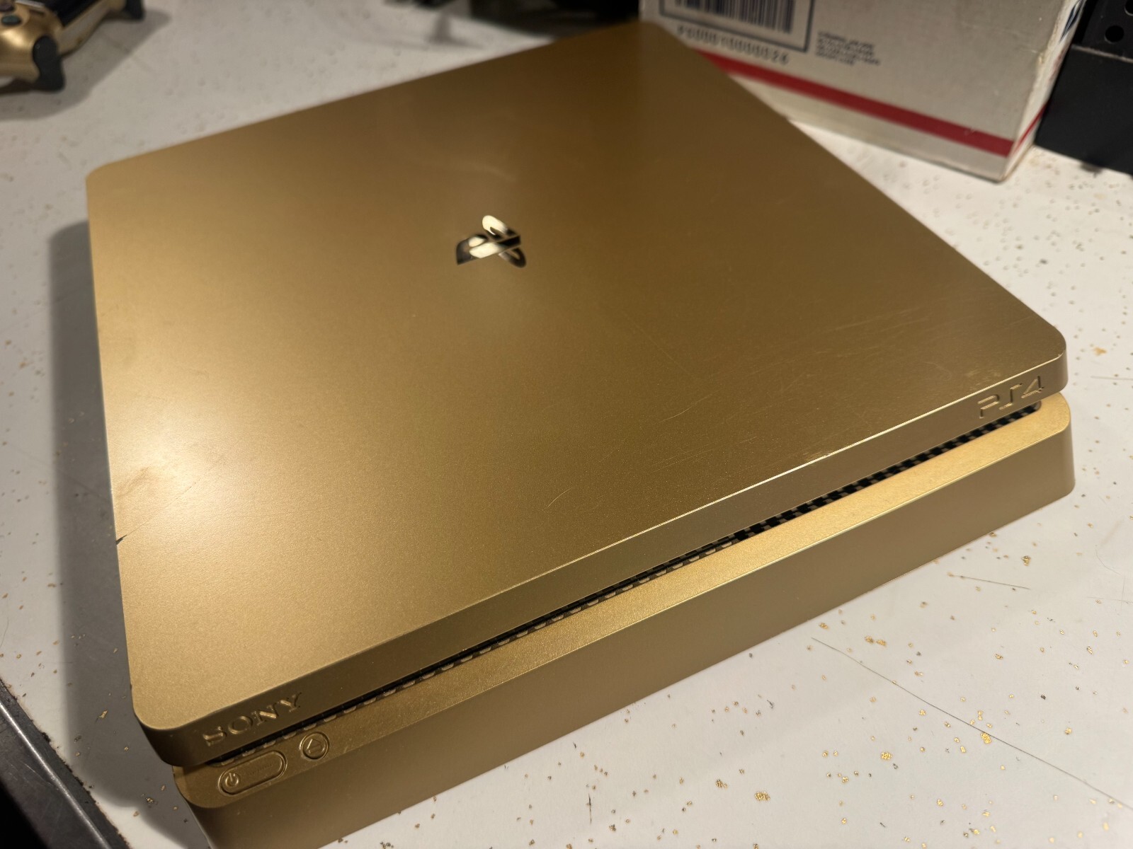 Sony PS4 Gold Console 1TB Playstation 4 Controller Gaming Video Slim 3002191 Blu