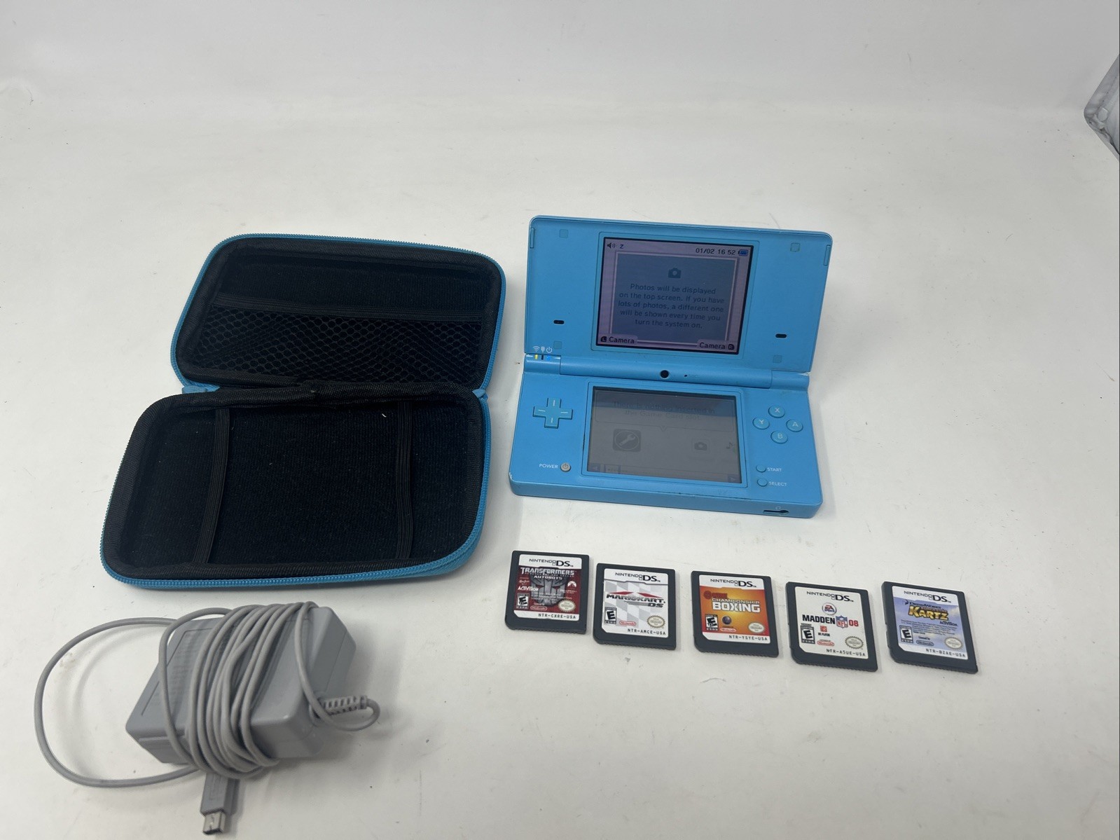 Nintendo DSi Console Blue Bundle New Battery, Games, Charger, Case Ready To Play