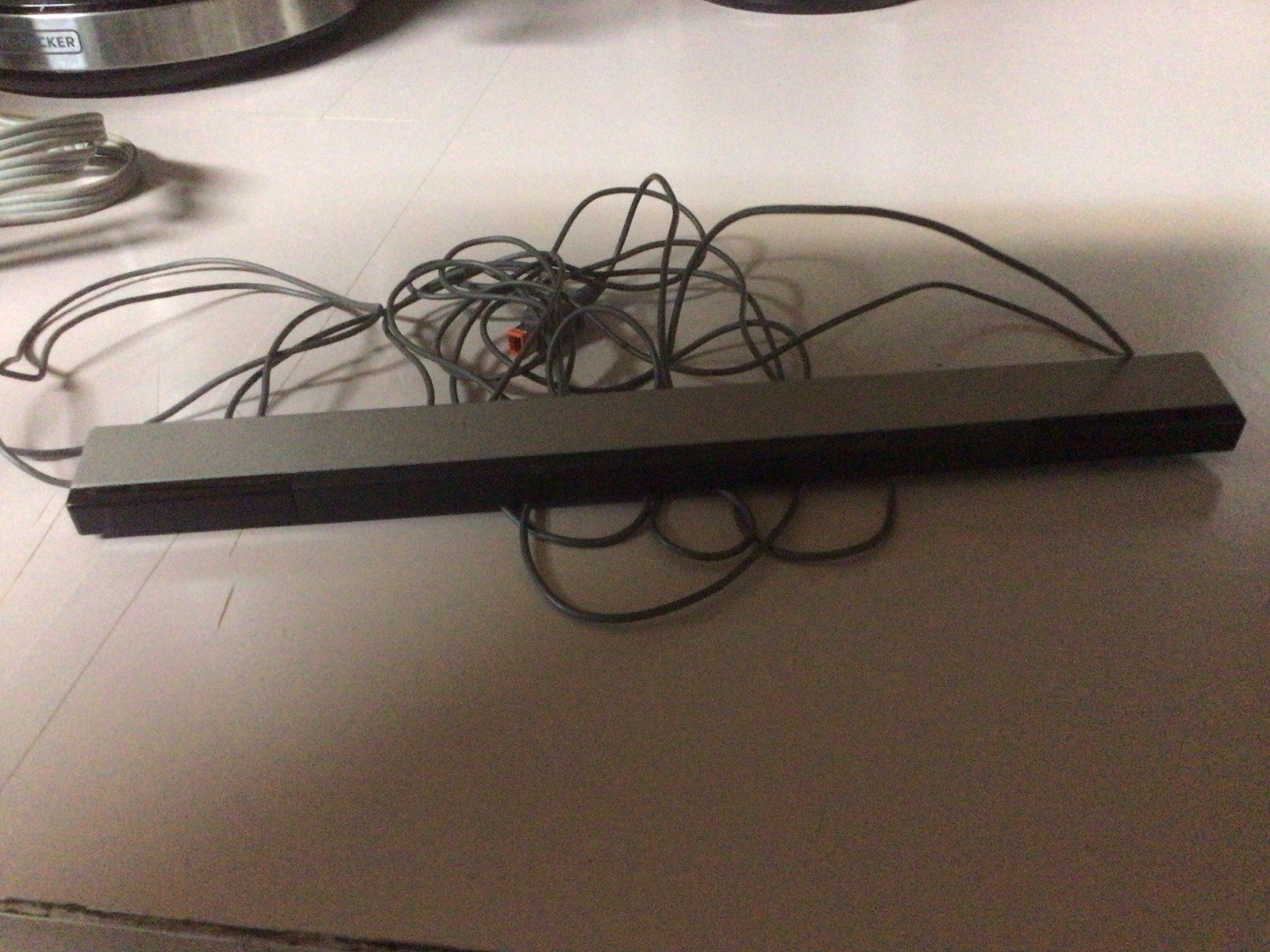 Nintendo Wii Console Black RVL-001 w/ Bar & AV Cable,No Power Cord, UNTESTED