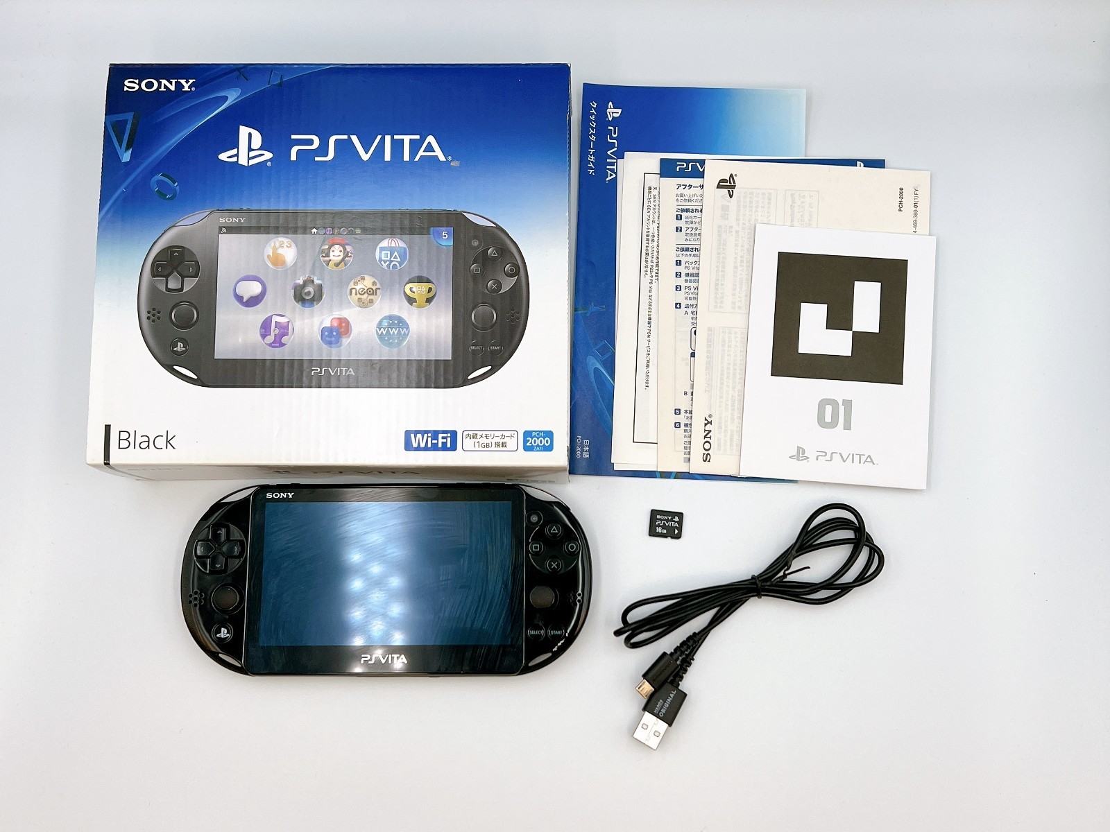 PS Vita PCH-2000 Sony PlayStation Black Console Boxed Region Free {A Rank}