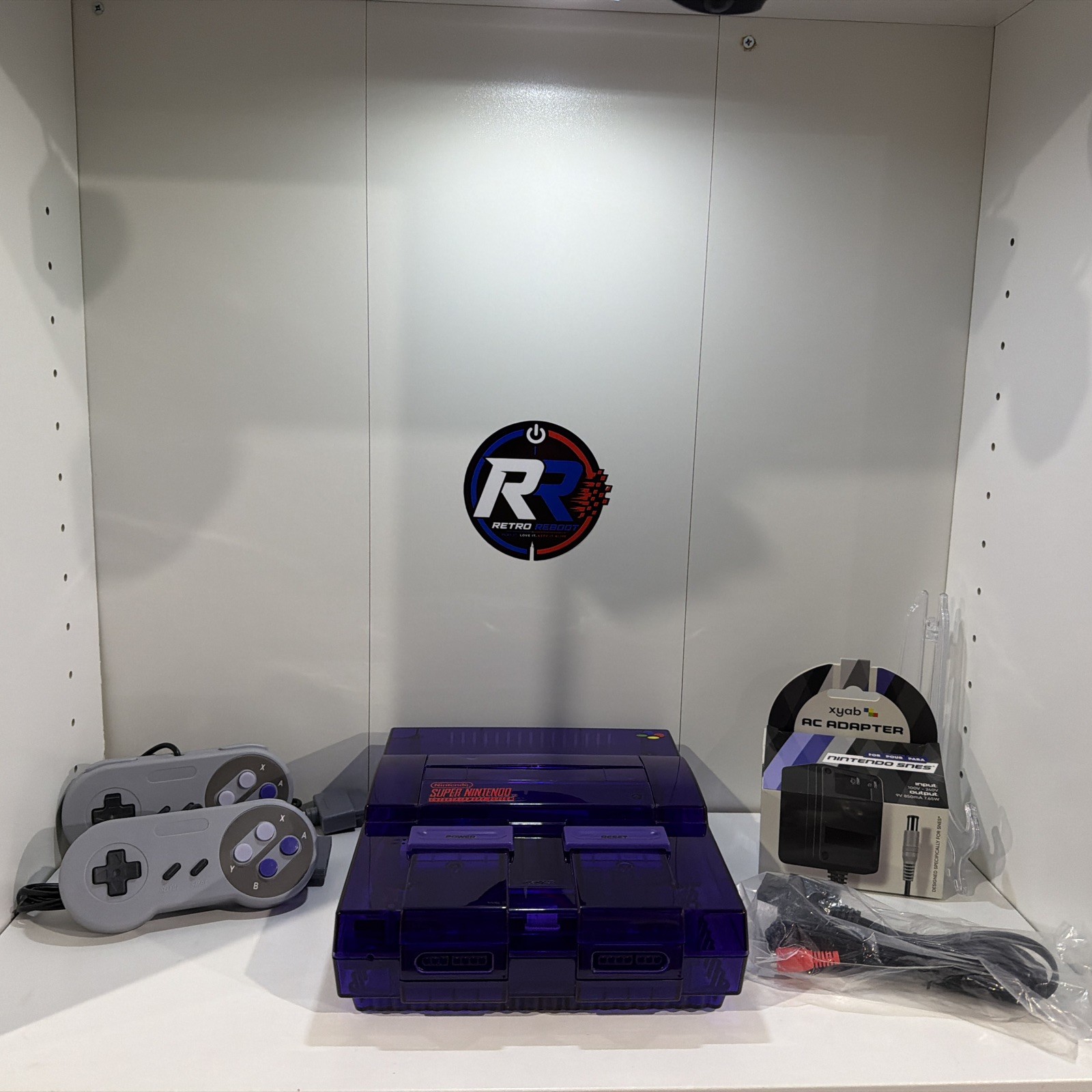 SNES Super Nintendo (onechip) Translucent Reshel+Cables+Controllers