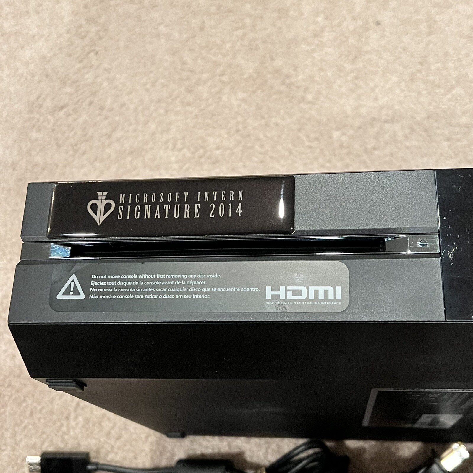 500gb Microsoft Xbox One Black Console – 2014 Intern Signature – Rare – Tested