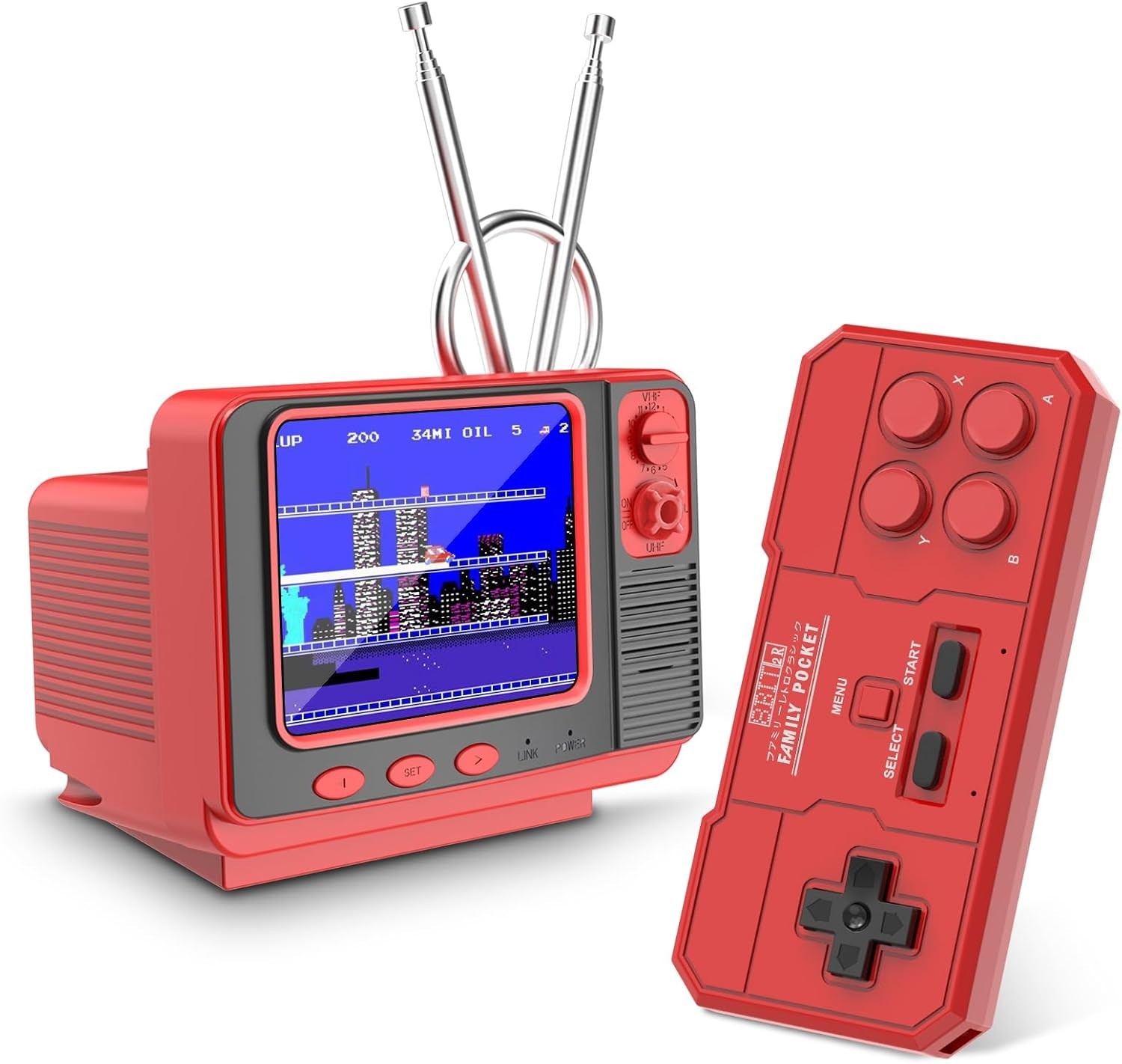 Classic 168 Game Handheld Console – Retro Style, 2 Players, Easy Setup