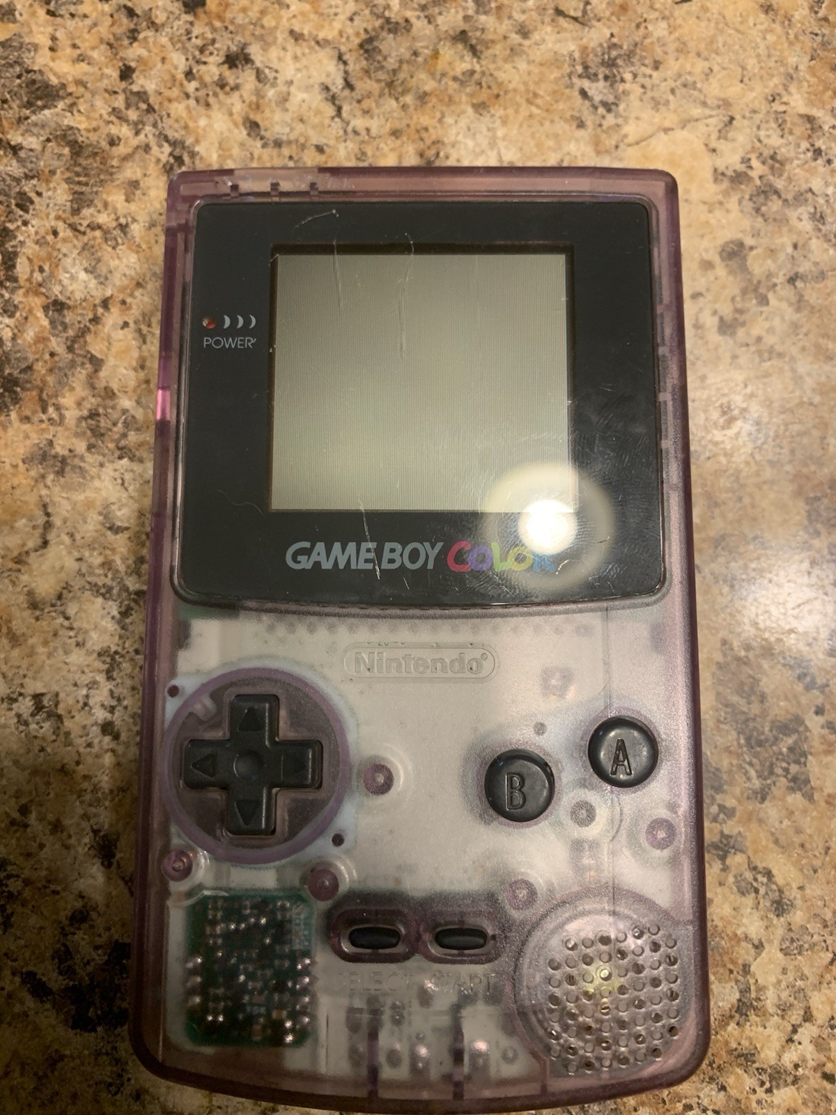 Nintendo Gameboy Boy Color Atomic Clear Purple CGB-001 FOR PARTS/REPAIR*