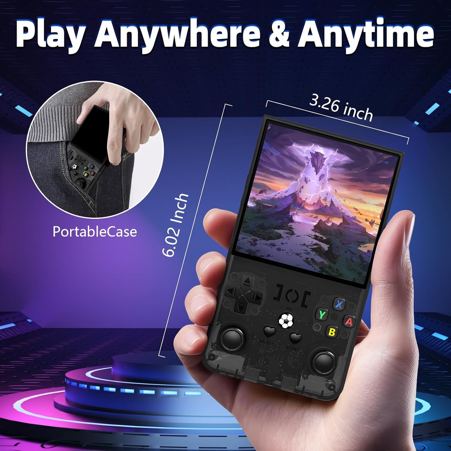 R36MAX Retro Gaming Console, Retro Handheld Games Console with 64GB TF Card, Por