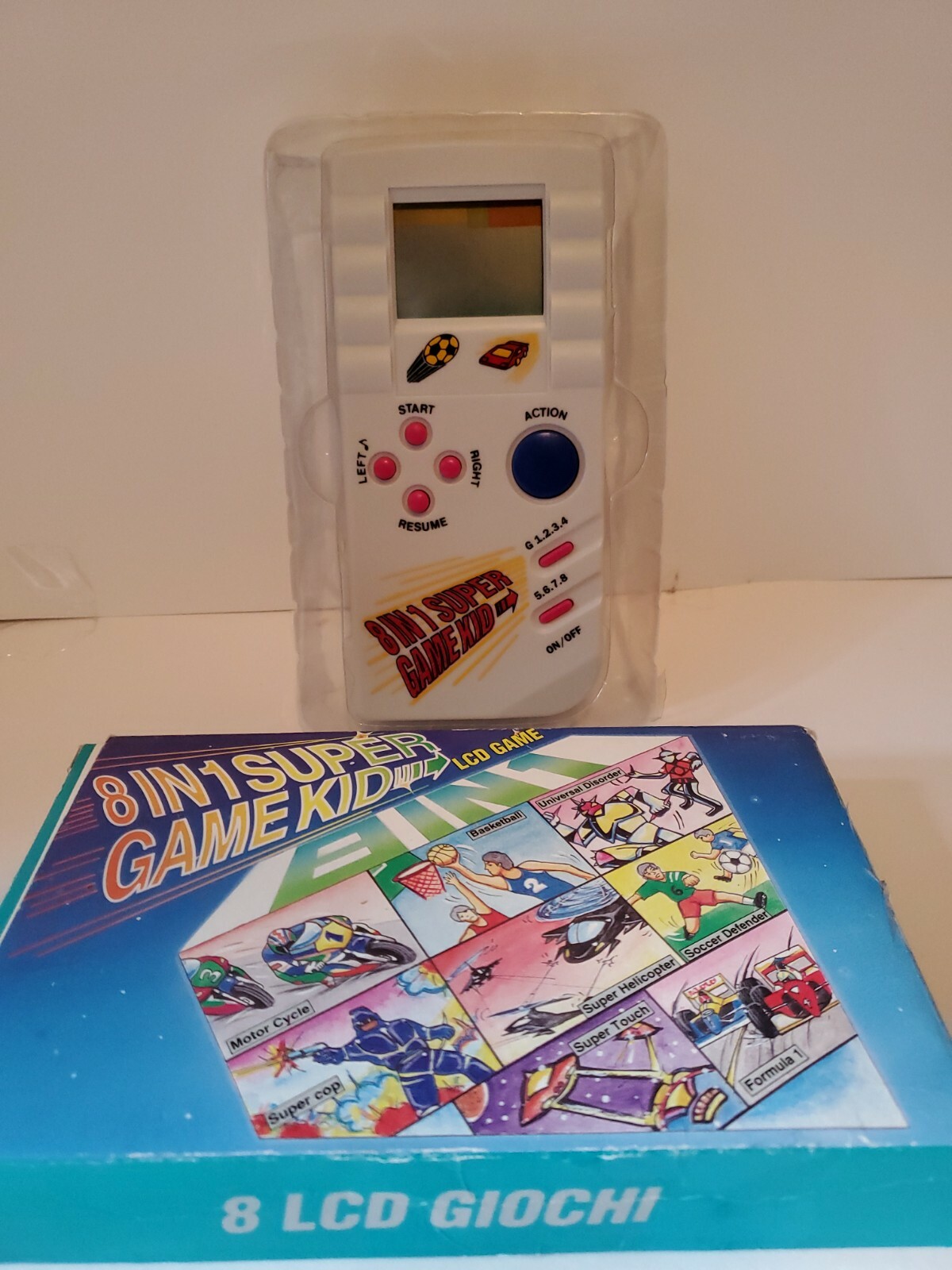 Vintage 8 In 1 Super Game Kid LCD Game Handheld Console new basketball formula 1