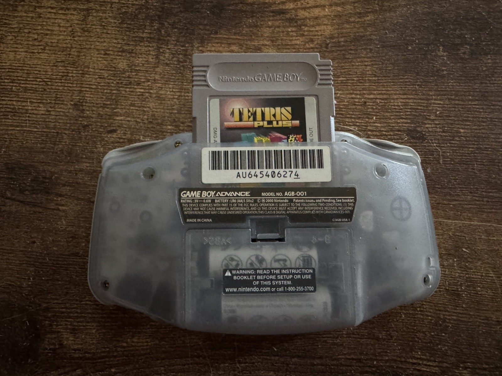 Nintendo Game Boy Advance Console System – Clear Glacier with Tetris game