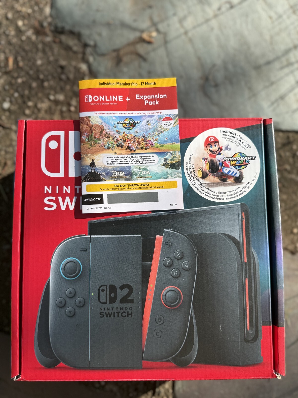 Nintendo Switch 2 MarioKart World Bundle + 12 Month Individual Membership New!