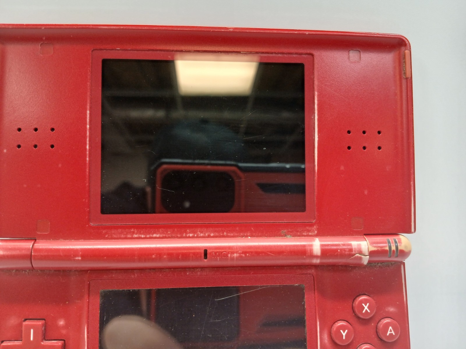 Nintendo DS Lite Red Mario Edition Console USG-001 FOR PARTS or REPAIR