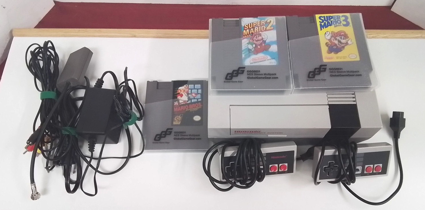 NES Nintendo Console Game Bundle w/ Super Mario Bros. 1 2 3 TESTED & CLEAN