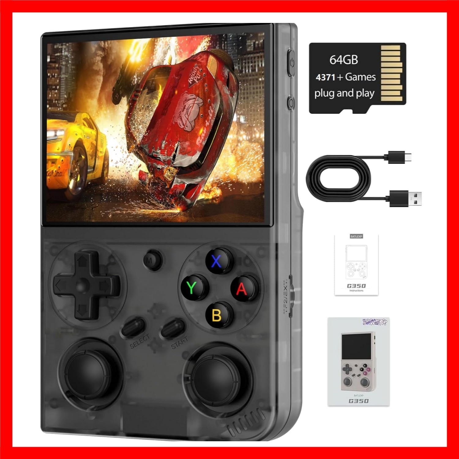 G350 Retro Handheld Game Console , 3.5 Inch IPS Screen Linux System Built-in …