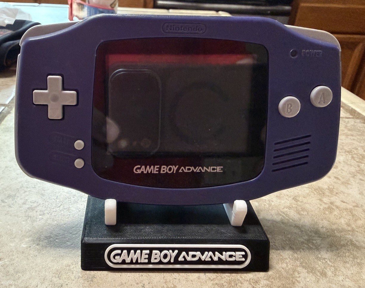 Nintendo Game Boy Advance AGB-001 Indigo console Cleaned Tested & Custom Stand