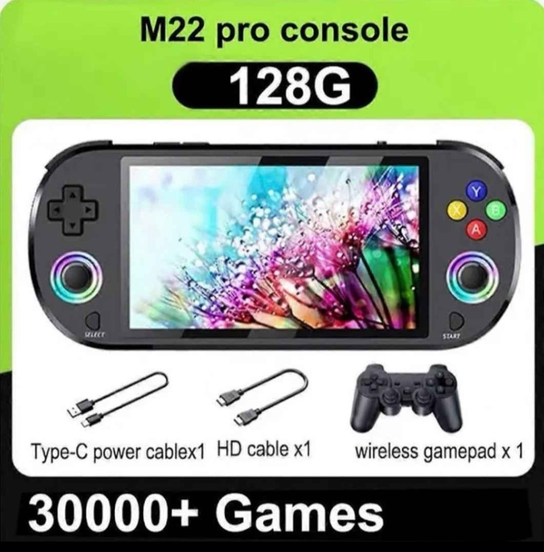 🔥USA🔥 M22pro Retro Handheld 20000 Game Console, 64GB Mini Video Game 5″ Screen