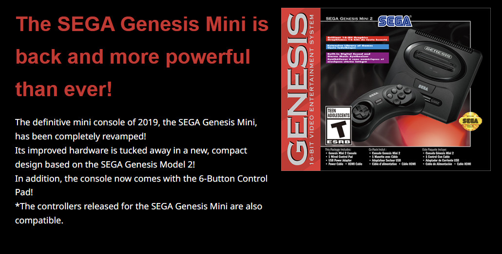 NIB Sega Genesis Mini 2 Console – North American Version (2022)