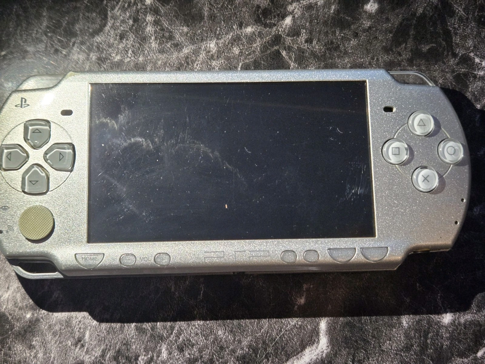 Sony PlayStation Portable PSP-2001 Handheld System Silver Please Read