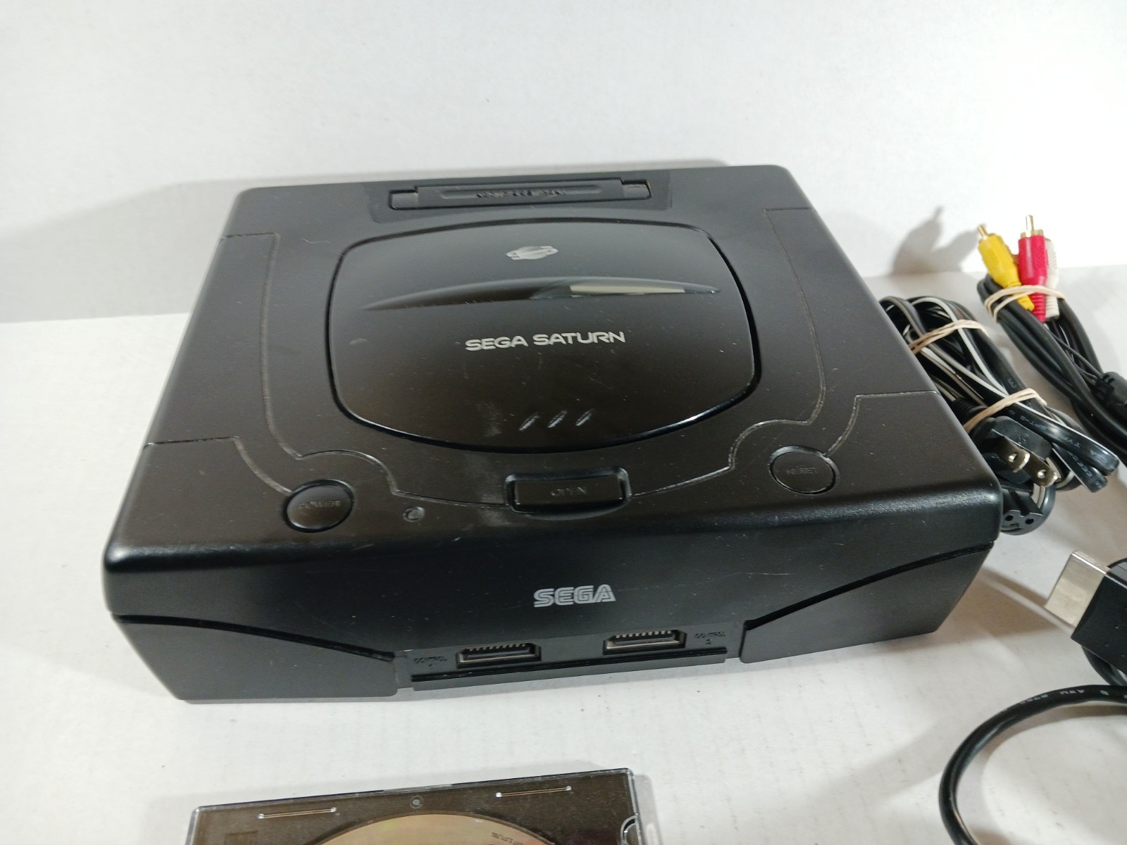 SEGA Saturn Black Console With Controller Tested With Cords Official Controller