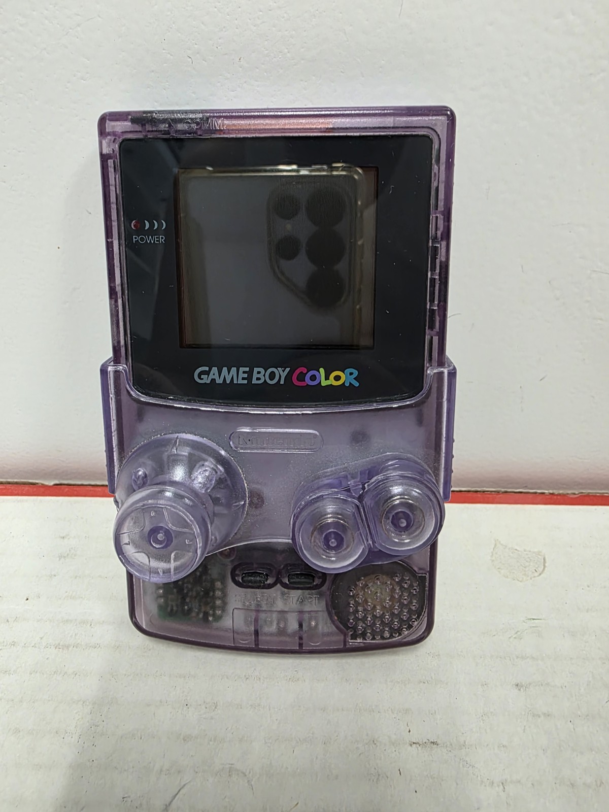 Nintendo Game Boy Color Handheld System – Atomic Purple W/ Thumb Grip Attachment