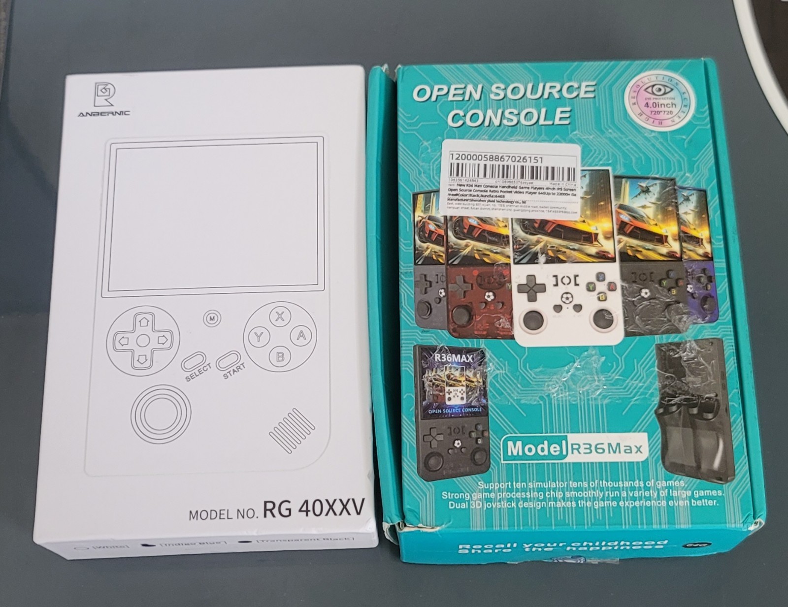 New RG 40XXV Blue 64g SD w case & R36Max New device with 64g SD w case