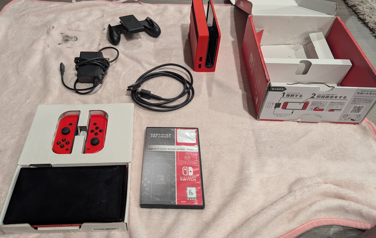 Nintendo Switch OLED Mario Red 64GB NTSC-J Console Bundle w/ Dock Joy-Con