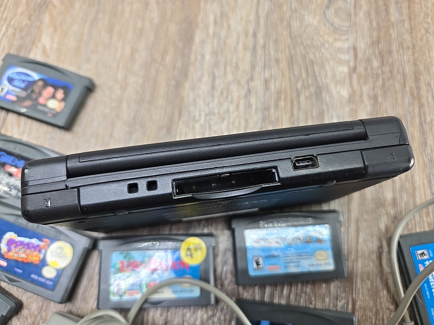 Nintendo DS Lite Console + 13 GBA Games Charger Cobalt/Black -Reset – NO Stylus